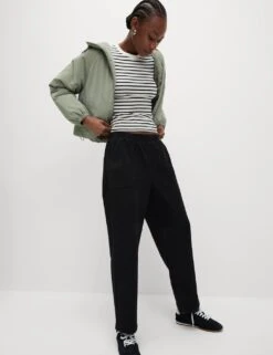 Denim Jersey Straight Leg Trousers -M&S denim jersey straight leg trousers 8