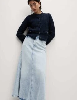 Denim Maxi A-Line Skirt 35 Denim Maxi A-Line Skirt -M&S denim maxi a line skirt 13
