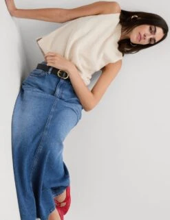 Denim Maxi A-Line Skirt 26 Denim Maxi A-Line Skirt -M&S denim maxi a line skirt 5