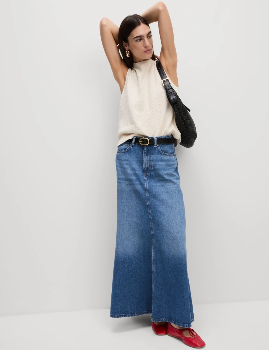 Denim Maxi A-Line Skirt 11 Denim Maxi A-Line Skirt - Image 9