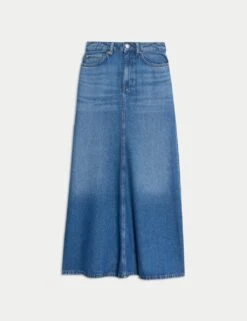 Denim Maxi A-Line Skirt 29 Denim Maxi A-Line Skirt -M&S denim maxi a line skirt 8