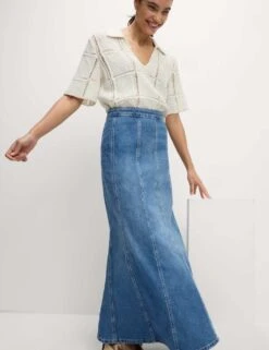Denim Maxi Skirt -M&S denim maxi skirt 10