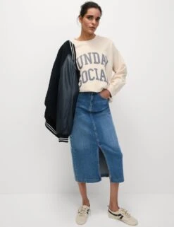 Denim Midi Skirt -M&S denim midi skirt 12