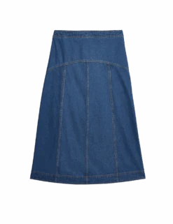 Denim Seam Detail Midi Skirt -M&S denim seam detail midi skirt