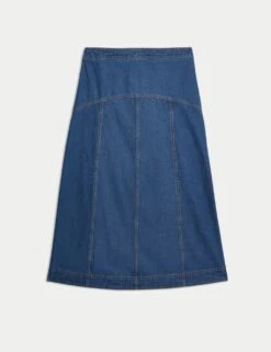 Denim Seam Detail Midi Skirt -M&S denim seam detail midi skirt 5
