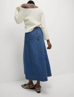 Denim Seam Detail Midi Skirt -M&S denim seam detail midi skirt 9