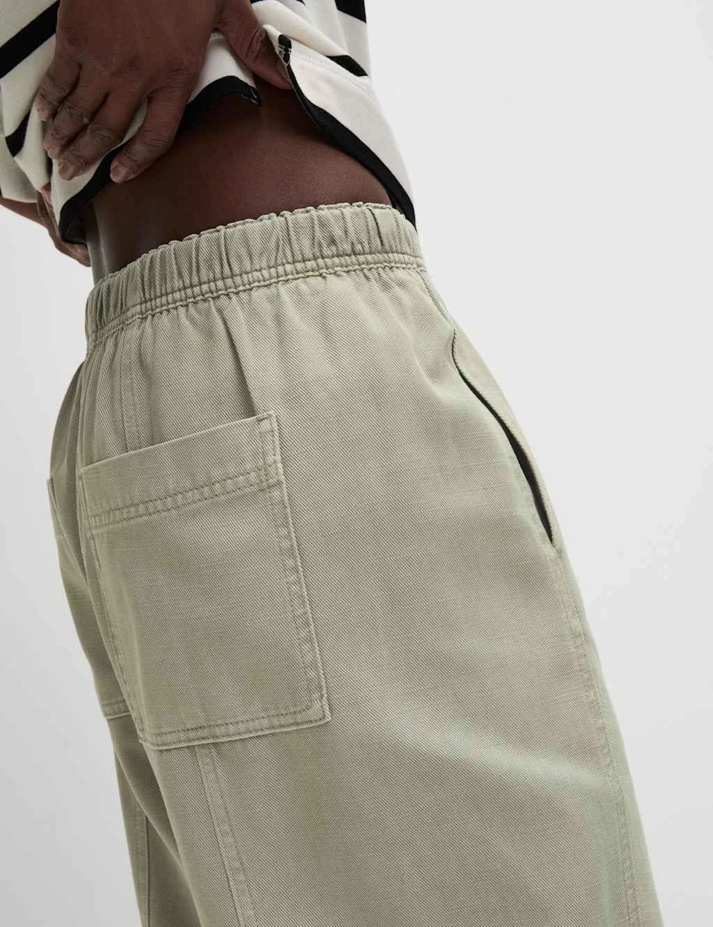 Drawstring Pull On Garment Dye Cropped Tapered Trousers 12 Drawstring Pull On Garment Dye Cropped Tapered Trousers - Image 10