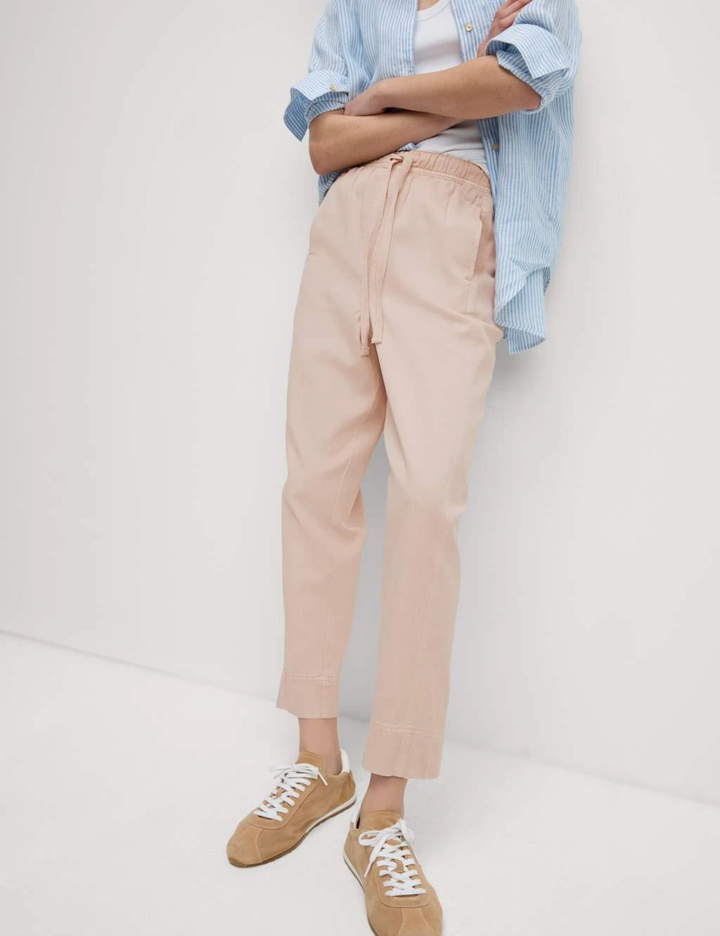 Drawstring Pull On Garment Dye Cropped Tapered Trousers 17 Drawstring Pull On Garment Dye Cropped Tapered Trousers - Image 15