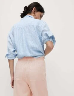 Drawstring Pull On Garment Dye Cropped Tapered Trousers 38 Drawstring Pull On Garment Dye Cropped Tapered Trousers -M&S drawstring pull on garment dye tapered trousers 9