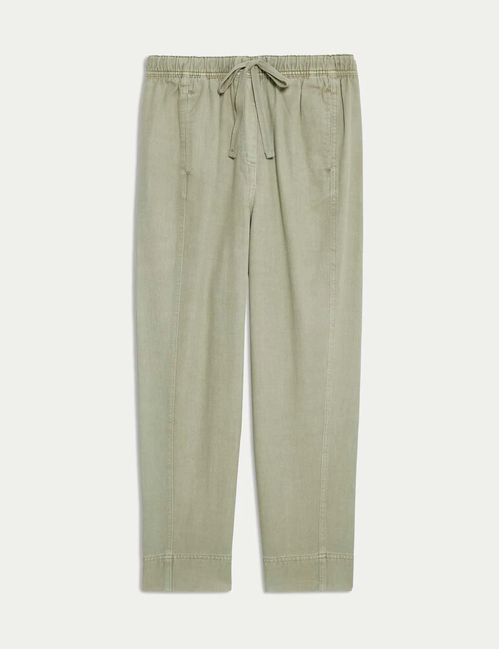Drawstring Pull On Garment Dye Cropped Tapered Trousers 8 Drawstring Pull On Garment Dye Cropped Tapered Trousers - Image 6