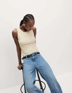 Embellished Crew Neck Vest Top -M&S embellished crew neck vest top 11