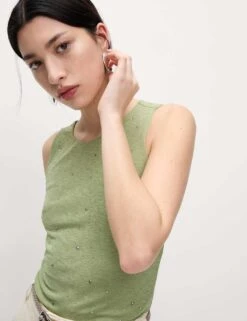 Embellished Crew Neck Vest Top -M&S embellished crew neck vest top 17