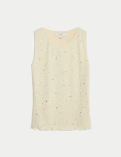 Embellished Crew Neck Vest Top -M&S embellished crew neck vest top 6