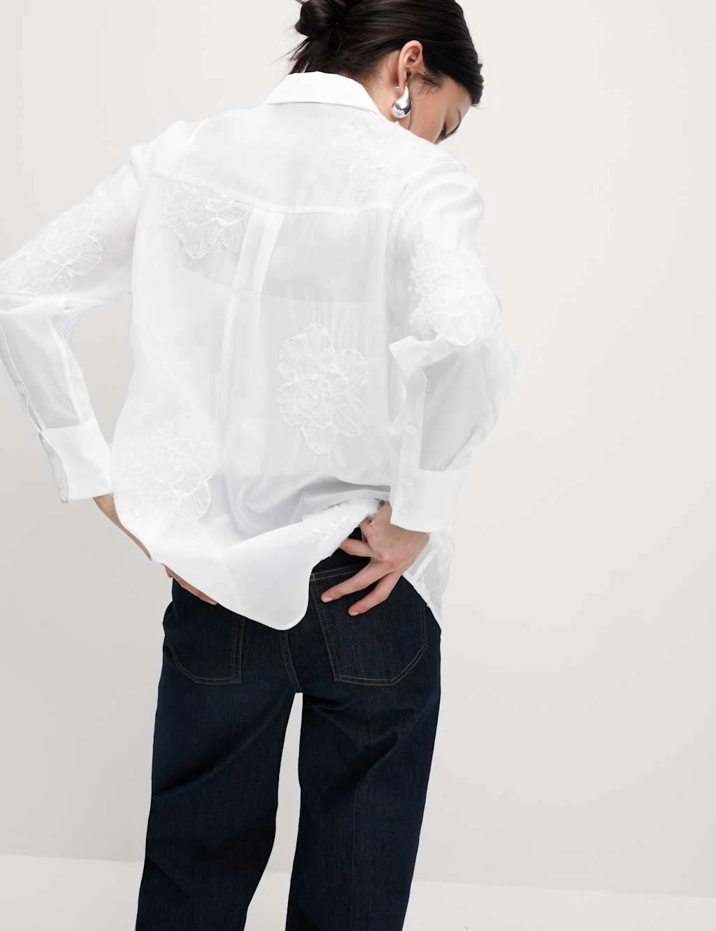 Embroidered Floral Collared Shirt 16 Embroidered Floral Collared Shirt - Image 14