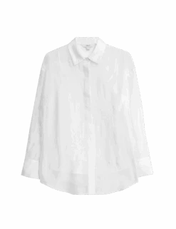 Embroidered Floral Collared Shirt 24 Embroidered Floral Collared Shirt -M&S embroidered floral collared shirt