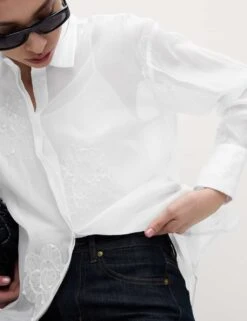 Embroidered Floral Collared Shirt 27 Embroidered Floral Collared Shirt -M&S embroidered floral collared shirt 9