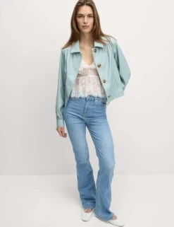 Faux Leather Cropped Jacket -M&S faux leather cropped jacket 10