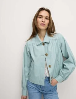 Faux Leather Cropped Jacket -M&S faux leather cropped jacket 12