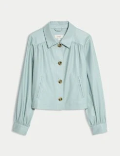 Faux Leather Cropped Jacket -M&S faux leather cropped jacket 7