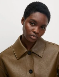 Faux Leather Jacket -M&S faux leather jacket 10