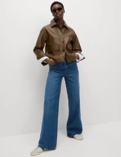 Faux Leather Jacket -M&S faux leather jacket 9