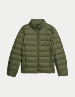 Feather & Down Quilted Packaway Puffer Jacket -M&S feather and down quilted packaway puffer jacket