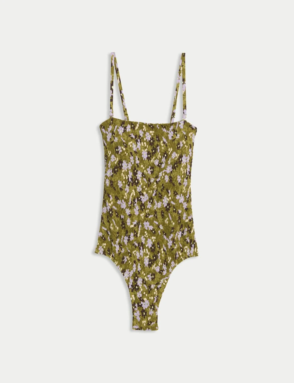 Floral Shirred Bandeau Swimsuit 11 Floral Shirred Bandeau Swimsuit - Image 9
