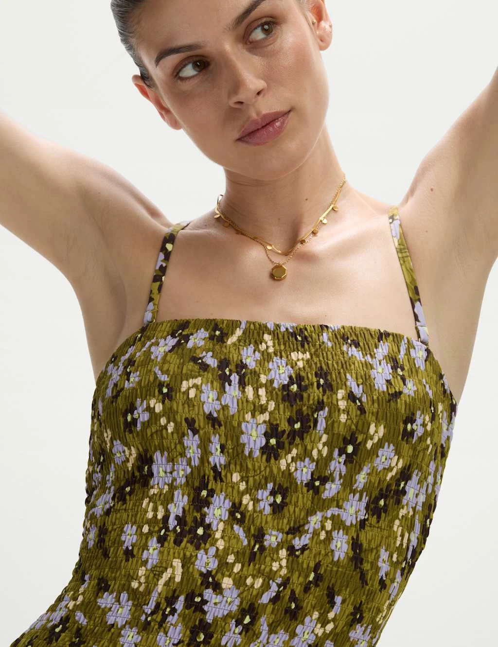 Floral Shirred Bandeau Swimsuit 14 Floral Shirred Bandeau Swimsuit - Image 12