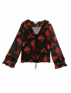 Floral V-Neck Blouse -M&S floral v neck blouse