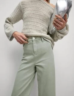 High Waisted Wide Leg Ankle Grazer Jeans -M&S high waist wide leg jeans 5