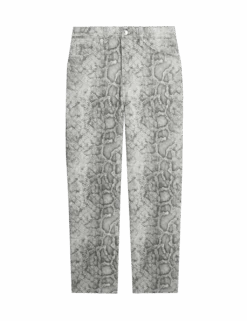 High Waisted Animal Straight Leg Jeans -M&S high waisted animal straight leg jeans