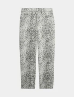 High Waisted Animal Straight Leg Jeans -M&S high waisted animal straight leg jeans 5
