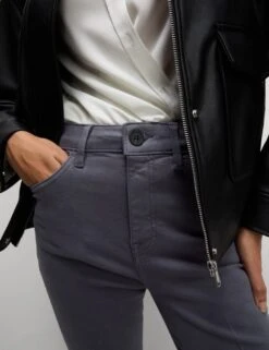 High Waisted Crease Front Slim Flare Jeans -M&S high waisted crease front slim flare jeans 16