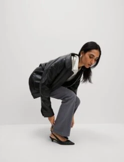 High Waisted Crease Front Slim Flare Jeans -M&S high waisted crease front slim flare jeans 17