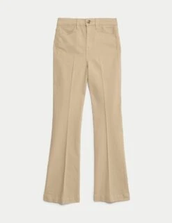 High Waisted Crease Front Slim Flare Jeans -M&S high waisted crease front slim flare jeans 7