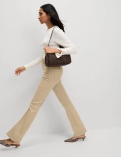 High Waisted Crease Front Slim Flare Jeans -M&S high waisted crease front slim flare jeans 8