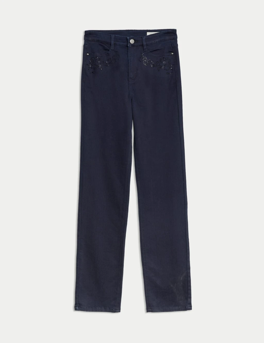 High Waisted Embellished Straight Leg Jeans 18 High Waisted Embellished Straight Leg Jeans - Image 16