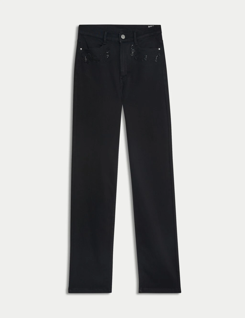 High Waisted Embellished Straight Leg Jeans 10 High Waisted Embellished Straight Leg Jeans - Image 8