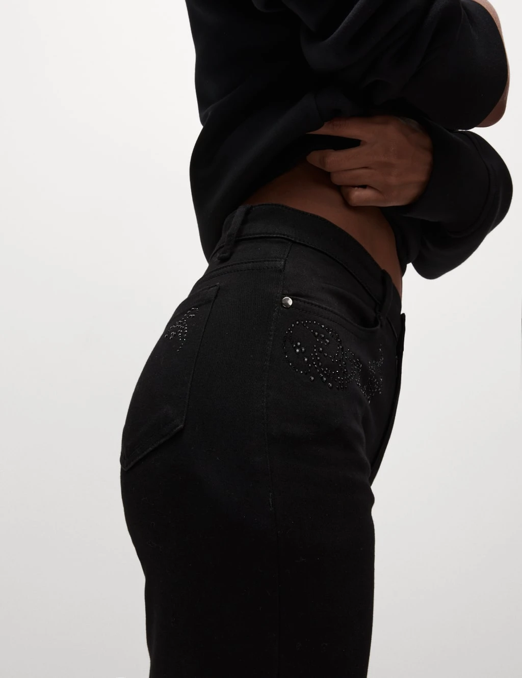 High Waisted Embellished Straight Leg Jeans 12 High Waisted Embellished Straight Leg Jeans - Image 10