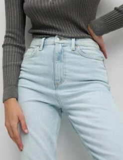 High Waisted Stovepipe Straight Leg Jeans -M&S high waisted straight leg jeans 2