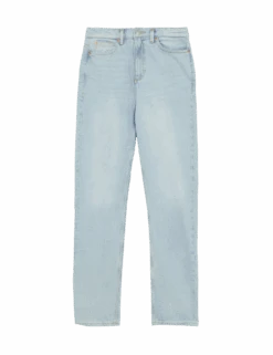 High Waisted Stovepipe Straight Leg Jeans -M&S high waisted straight leg jeans