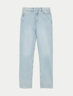 High Waisted Stovepipe Straight Leg Jeans -M&S high waisted straight leg jeans 4