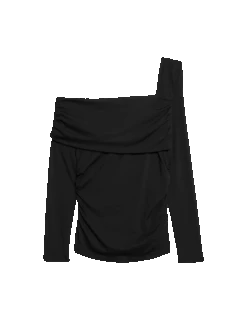 Jersey Asymmetric Neck Bardot Top 18 Jersey Asymmetric Neck Bardot Top -M&S jersey asymmetric neck bardot top