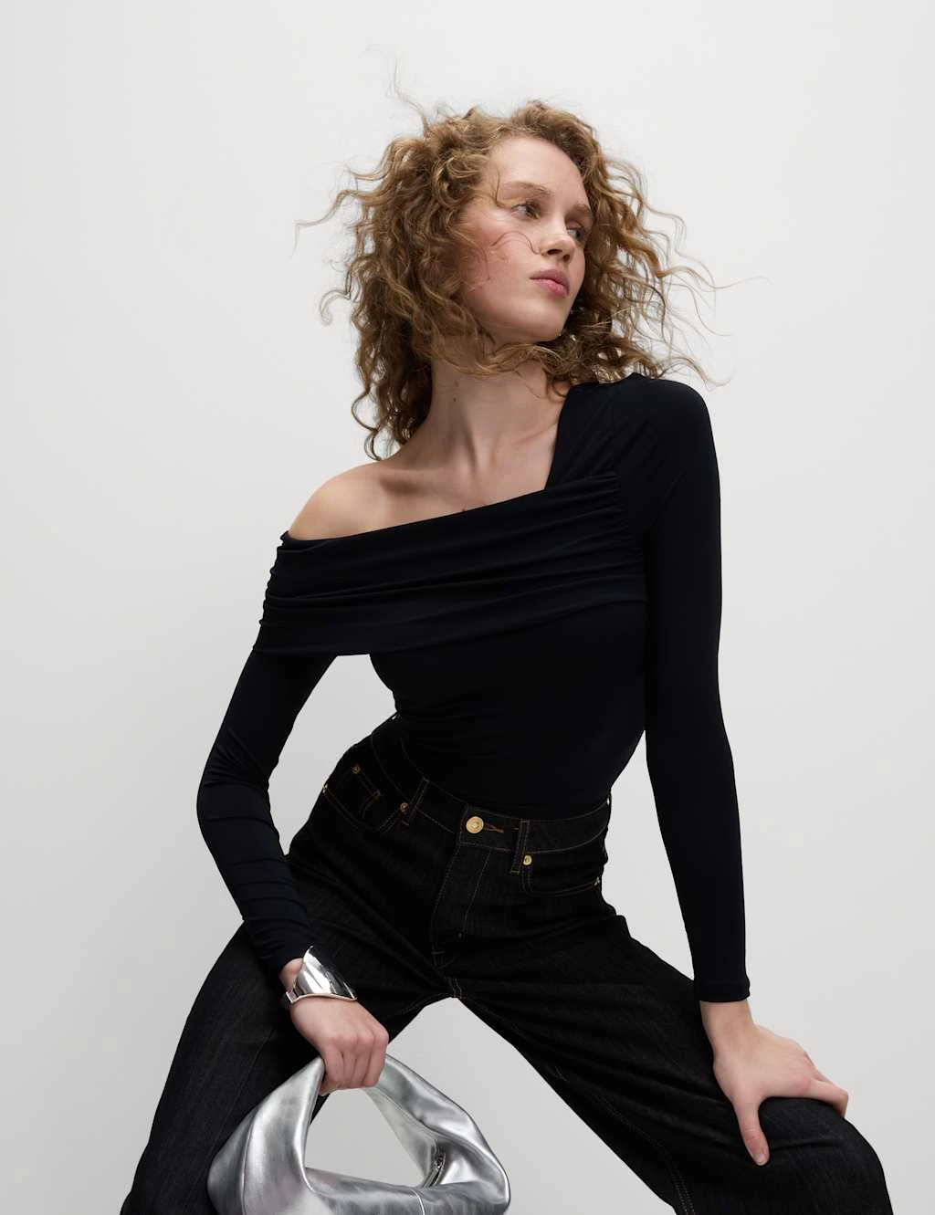 Jersey Asymmetric Neck Bardot Top 10 Jersey Asymmetric Neck Bardot Top - Image 8