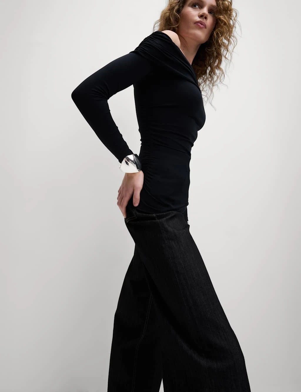 Jersey Asymmetric Neck Bardot Top 11 Jersey Asymmetric Neck Bardot Top - Image 9