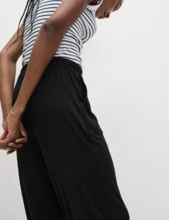 Jersey Drawstring Pintuck Tapered Trousers -M&S jersey drawstring pintuck tapered trousers 12