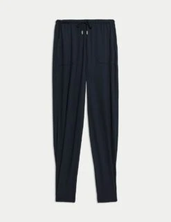 Jersey Drawstring Pintuck Tapered Trousers -M&S jersey drawstring pintuck tapered trousers 9