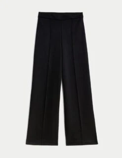 Jersey Elasticated Waist Wide Leg Trousers -M&S jersey elasticated waist wide leg trousers 8