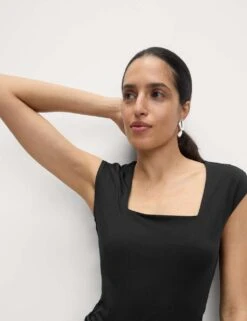 Jersey Square Neck Top -M&S jersey square neck top 9