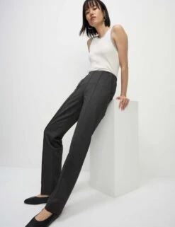 Jersey Twill Straight Leg Trousers -M&S jersey twill straight leg trousers 10